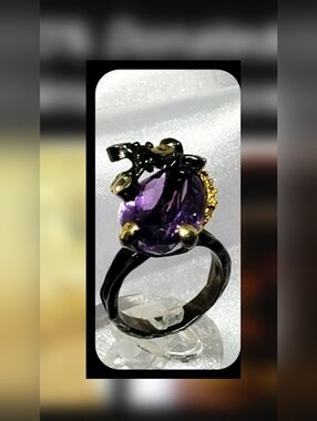 Amethyst Nature Originall Artisan Ring Sz 7.
